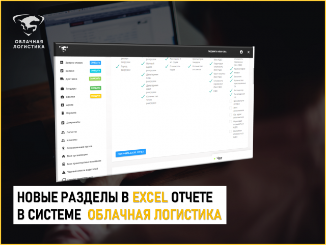 Новые разделы в EXCEL отчете.